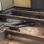 床の張替　キッチン　クッションフロア　工事　修理　京都市