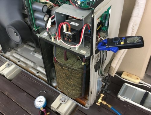 京都　エアコン　室外機　基盤　コンプレッサー　修理