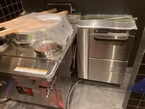 蕎麦釜　製氷機　設置　京都　厨房